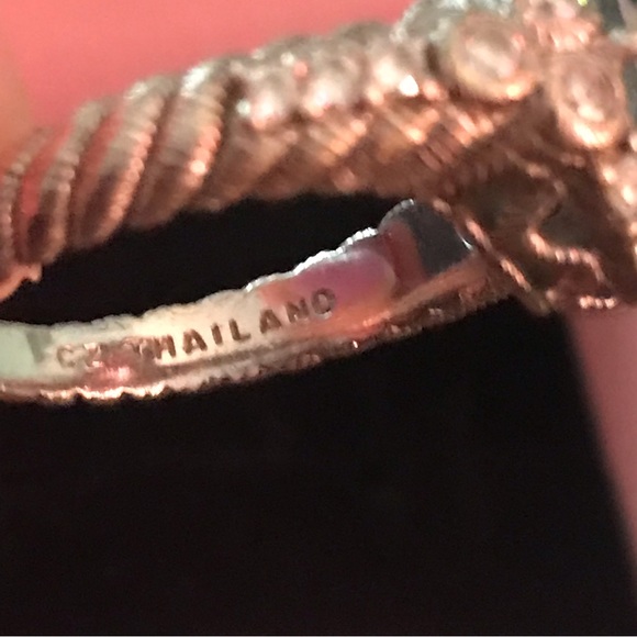 SOLD Beautiful Judith Ripka 925 Sterling Silver Light Blue Topaz CZ Ring Size 8 - Picture 9 of 11